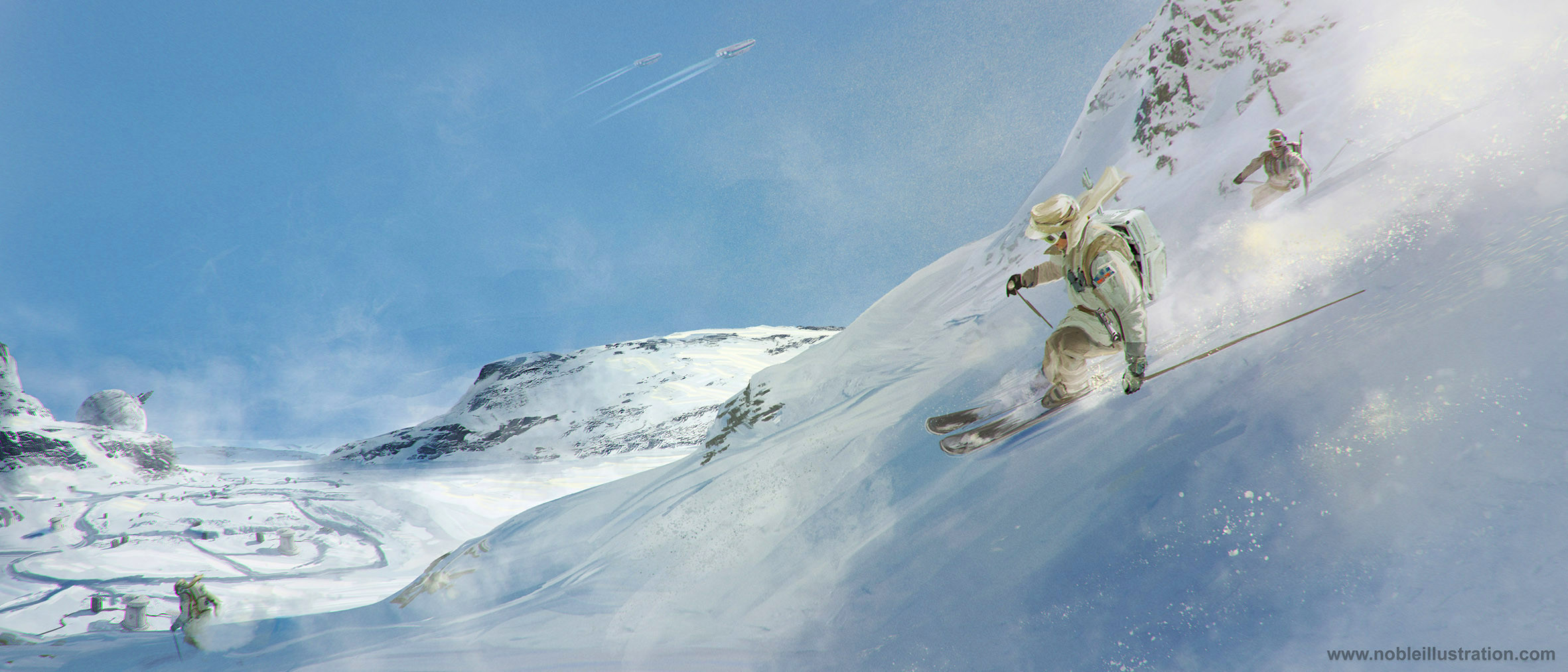 photo of a person skiing down a hill on Europa