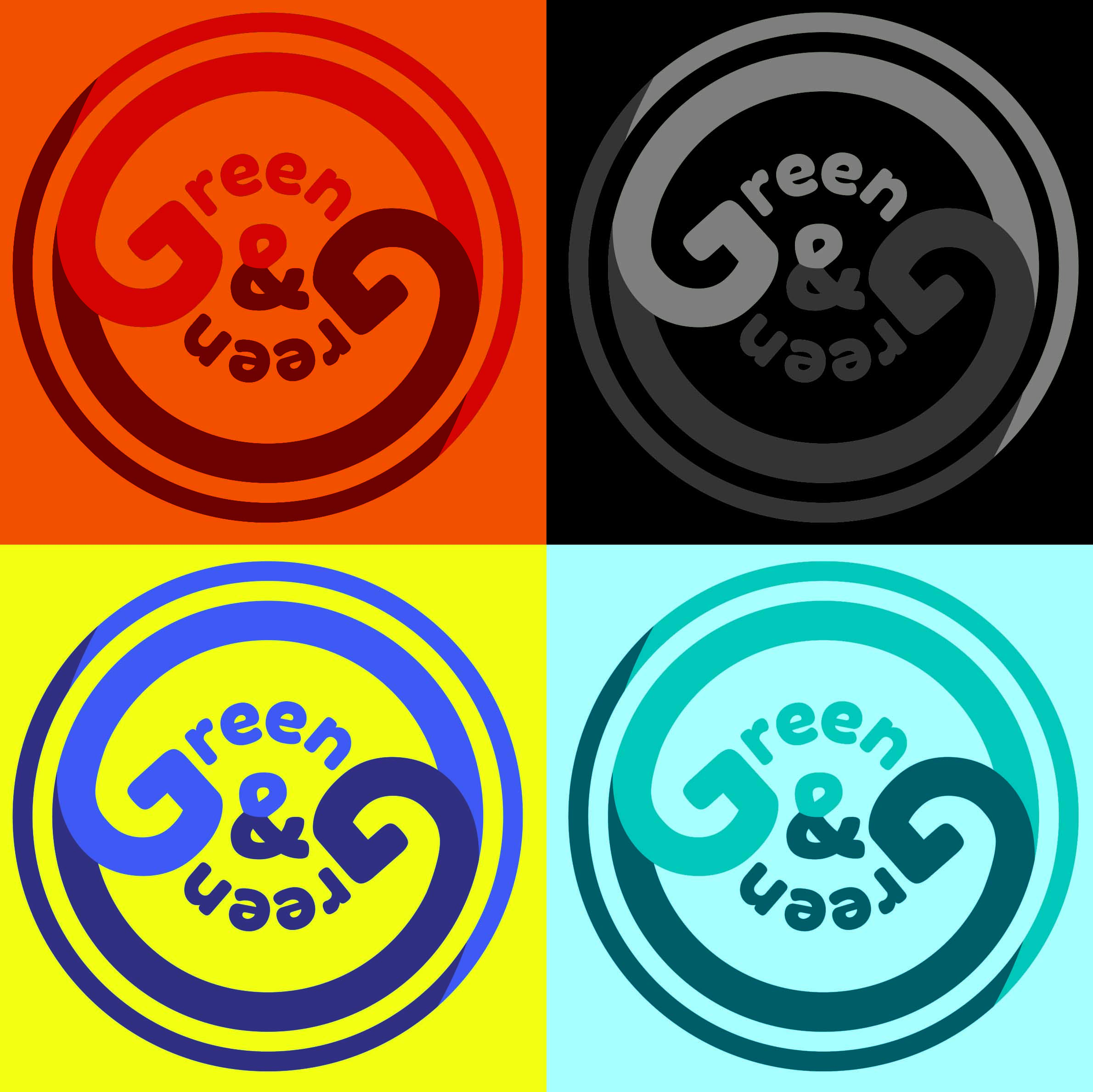 An image of four different colored versions of the same logo.