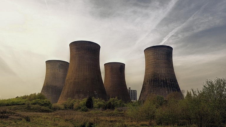 muted image of a nuclear power plant