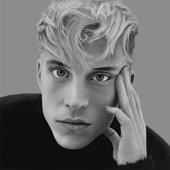 Digital drawing picturing Loic Nottet