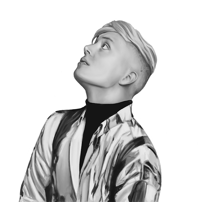 Digital drawing picturing Loic Nottet